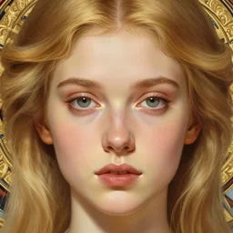 beautiful symmetrical face, portrait of young woman blessed with ever - increasing physical and mental perfection, realism, blonde hair, perfect face!! intricate, elegant, highly detailed, vision of holy perfection!! digital painting, artstation, concept art, smooth, sharp focus, illustration, humanity, art by artgerm and greg rutkowski and alphonse mucha