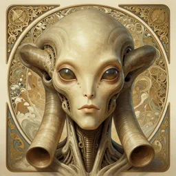 asymmetrical!! portrait of an alien with large tubes in face in the style of, machine face, intricate, elegant, highly detailed, digital painting, artstation, concept art, smooth, sharp focus, illustration, art by artgerm and greg rutkowski and alphonse mucha, horizon zero dawn 8 k