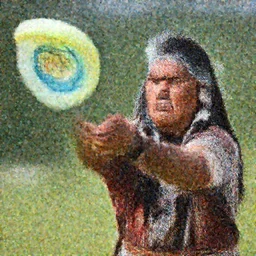 angry first nations man snapping frisbee in half