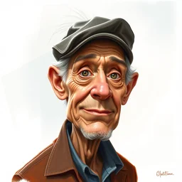 an airbrush caricature of an old man