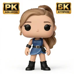 full body 3d render of Ariana Grande as a funko pop, studio lighting, white background, blender, trending on artstation, 8k, highly detailed