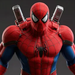 big red machine as spiderman , muscle extremely detailed, fantastic details full face, mouth, trending on artstation, pixiv, cgsociety, hyperdetailed Unreal Engine 4k 8k ultra HD,  WLOP