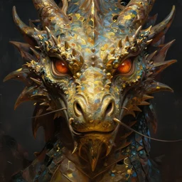 fineart portrait of a dragon face, matte painting, stunning, sharp focus, fantasy, in the style of dan mumford