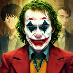 portrait of saul goodman as the joker, illustration, art by makoto shinkai and peter elson, bernie wrightson