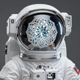 astronaut suit with eye diamond 3 d fractal lace by, instagram, pixels, zatista, artpal, frank stella, anton pieck, jean delville, amano, yves, yves tanguy, beeple, octane render, global illumination