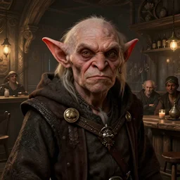 highly detailed closeup portrait of a medieval goblin's favorite tavern, unreal engine, nicoletta ceccoli, mark ryden, earl norem, lostfish, hyung tae, frank frazetta, global illumination, detailed and intricate environment