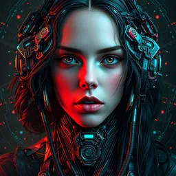 portrait of lana del rey as a cyborg cyberpunk intricate abstract. intricate artwork. by tooth wu, wlop, beeple, dan mumford. octane render, trending on artstation, greg rutkowski very coherent symmetrical artwork. cinematic, hyper realism, high detail, octane render, 8 k, iridescent accents