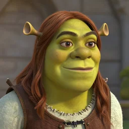 Emma Stone as a female version of Shrek, she has shrek nose, long pointy ears features, with green skin, fully detailed, high quality , 4k , octane render , soft lightening , masterpiece