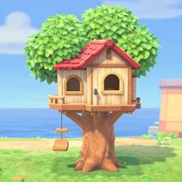 a tree house in animal crossing