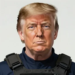 donald trump wearing tactical gear, very anime, fine - face, donald trump, realistic shaded perfect face, fine details. anime. studio ghibli, magali villeneuve, artgerm, jeremy lipkin and michael garmash and rob rey