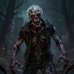 a nightmarish zombie, detailed