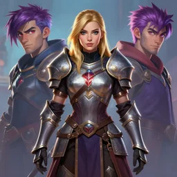 front facing symmetrical centered painted portrait, Imogen Poots as a D&D Paladin, RPG character avatar, Riot Games concept art, Arcane show style, global illumination lighting, trending on artstation, by lois van baarle, ilya kuvshinov, rossdraws