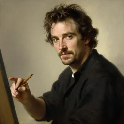 herry cavill, attractive male, painting by rembrandt