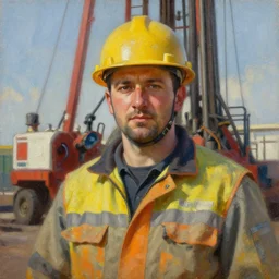stunning portait of the drilling and logistics supervisor, intricate details, digital art by rob gonsalves, oil on canvas by ivan shishkin