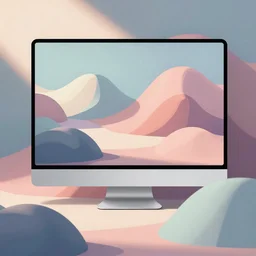surrealistic acrylic volumetric shapes, pastels colors, modern desktop wallpaper