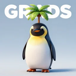 penguin with a small palm tree on its head, art gta 5 cover, official fanart behance hd artstation by jesper ejsing, by rhads, makoto shinkai and lois van baarle, ilya kuvshinov, ossdraws, by feng zhu and loish and laurie greasley, victo ngai, andreas rocha, john harris