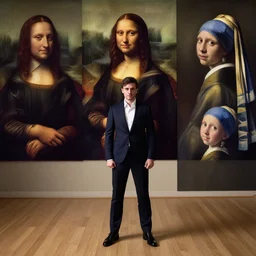 a man posed in a suit, dmitry spiros, leonardo da vinci, jacques - louis david, johannes vermeer, 8 k, wide angle, trending on artstation,