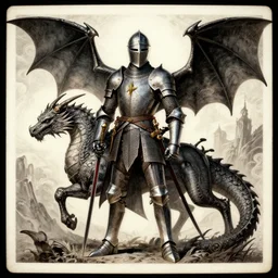 “dragon and knight, Larry Elmore style”