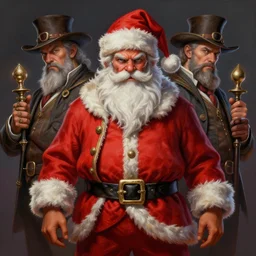 digital _ painting _ of _ gangster santa clause _ by _ filipe _ pagliuso _ and _ justin _ gerard _ symmetric _ fantasy _ highly _ detailed _ realistic _ intricate _ port