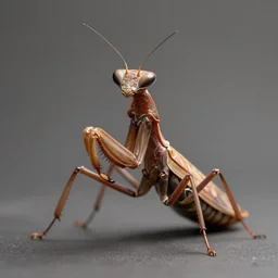portrait of an anthropomorphic insectoid, predatory praying mantis, brown exoskeleton, thin antennae, flat triangle - shaped head, concept art, deep focus, fantasy, intricate, highly detailed, digital painting, artstation, matte, sharp focus, illustration, art by marc simonetti