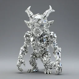 a golem made out of diamond, realistic,