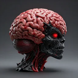 hyper realistic brain monster, art by greg rutkowski, intricate, ultra detailed, photorealistic, black and red colors, trending on artstation, octane render, 4 k, 8 k