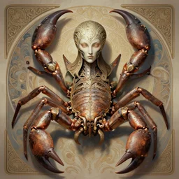 symmetry!! portrait of scorpion queen in the style of horizon zero dawn, machine face, intricate, elegant, highly detailed, digital painting, artstation, concept art, smooth, sharp focus, illustration, art by artgerm and greg rutkowski and alphonse mucha, 8 k