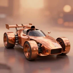 surrealism battlecar, painted in copper. len blur background bokeh. art by ismail inceoglu, filip hodas, and pixar.