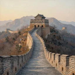 a painting of the empty great wall, sunrise, soft light, trending on artstation in the style of greg rutkowski