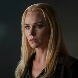 very pretty blond borg queen, moody lighting, shallow depth of field,