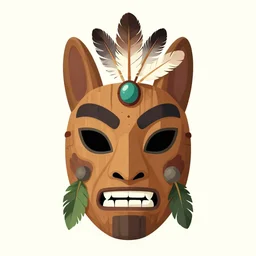 totem animal mask tribal feather gemstone plant wood rock shaman vodoo video game vector illustration vivid multicolor borderlands comics by josan gonzales and dan mumford radiating a glowing aura