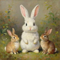 ioil painting, littlest pet shop bunny, noel coypel, emile eisman - semenowsky, edouard bisson