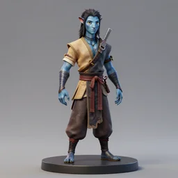 Highly detailed 3D model of Avatar Aang, Unreal Engine, Blender, shaders