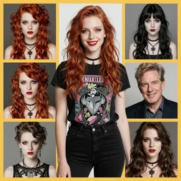 a stunning, vibrant, positive, breathtaking, professional studio portrait photography of a young pale goth girl, femme fatale, friendly, casual, delightful, intricate, gorgeous, art nouveau, curated collection, annie leibovitz, steve mccurrym, david lachapelle, nikon d 8 5 0, awardwinning, lensculture portrait awards 2 0 2 1, photoshopped