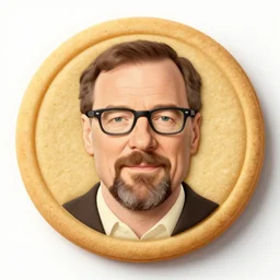 hyperrealistic photo of walter white as a cookie,
