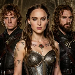 natalie portman, legendary warrior, heroic fighter, lord of the rings, tattoos, decorative ornaments, battle armor, by carl spitzweg, ismail inceoglu, vdragan bibin, hans thoma, greg rutkowski, alexandros pyromallis, perfect face, perfect body, finely detailed, photorealistic shading