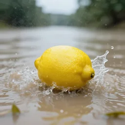 a lemon in a flash flood, photography