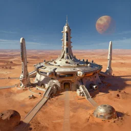 mars colony, digital painting