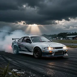phonk album, japanese drift car, smokey