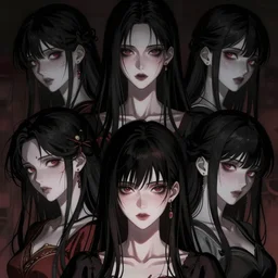 dark anime comic of horror ladies