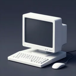 stylized minimalist retro computer, loftis, cory behance hd, by moebius, makoto shinkai and lois van baarle, ilya kuvshinov, rossdraws global illumination