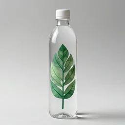 A water bottle with a leaf design on it, Greg Rutkowski