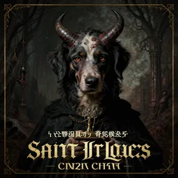 the puppy, a character portrait by master of the legend of saint lucy, movie poster, pixabay contest winner, gothic art, grotesque, demonic photograph, macabre