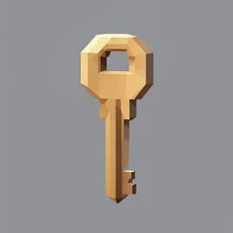 a low poly game object of a door key