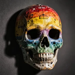 rainbow robot skull mask