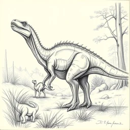 1 9 0 0's sketches of dinosaurs seen in the wild