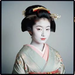 Portrait Photograph of a Japanese Geisha Lomography Lady Grey 400