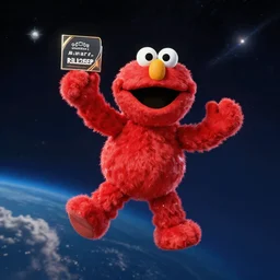 elmo floating through space award winning photograph