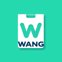 minimalist imagotype logotype design for plastic bag factory called wang that represents high quality and efficiency, 3 d vector, fresh cool colors, trending on behance