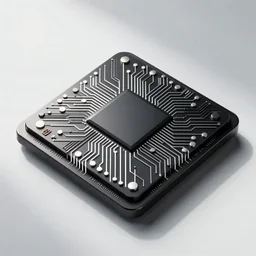 The Microchip, tech pattern, black abstract geometry construct with white space